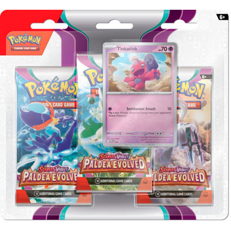 POKEMON SV 02 Paldea Evolved 3PK Blister  Tinkatink